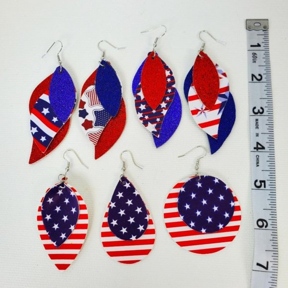 Patriotic 4th of July Lightweight Earrings - Picture 3 of 3